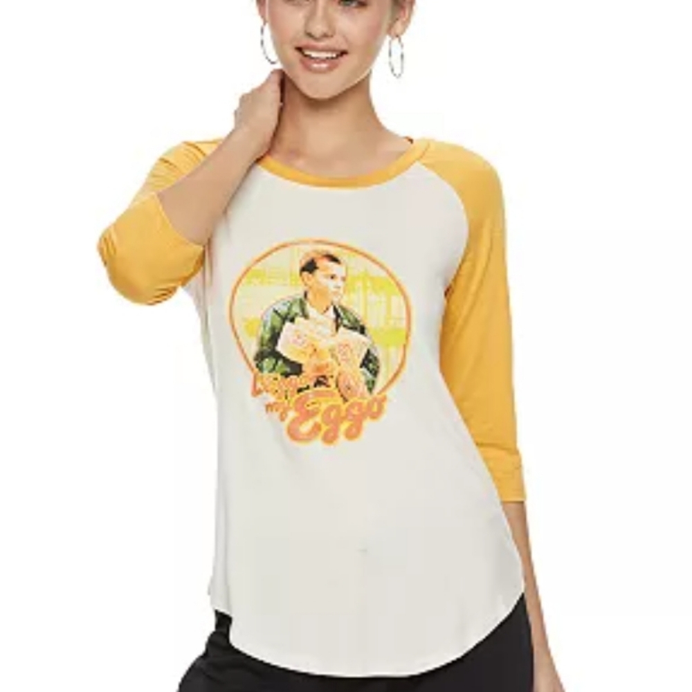 Stranger Things Elle Eggo Raglan Tee szM  BinL